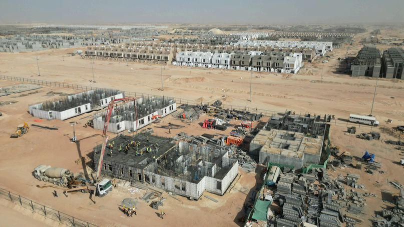 Aerial view of a TBG housing construction program