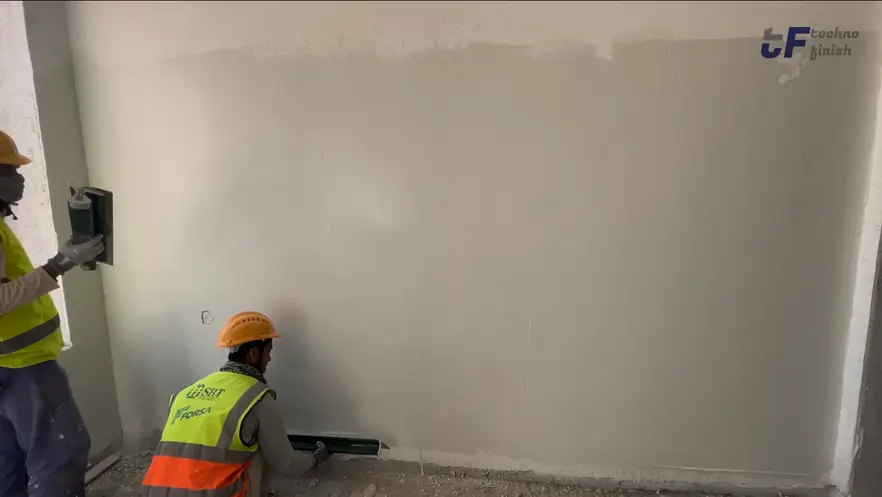 Techno Finish team preparing an interior surface